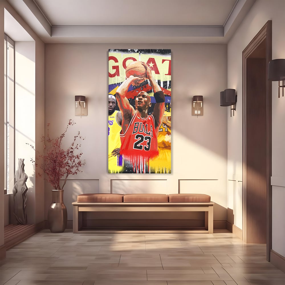 Fotoleinwand Canvas Premium LuxCanva® A1024, Michael Jordan , Dekorativ, Sport, Sport, Basketball, Champion, Lebendige Farben