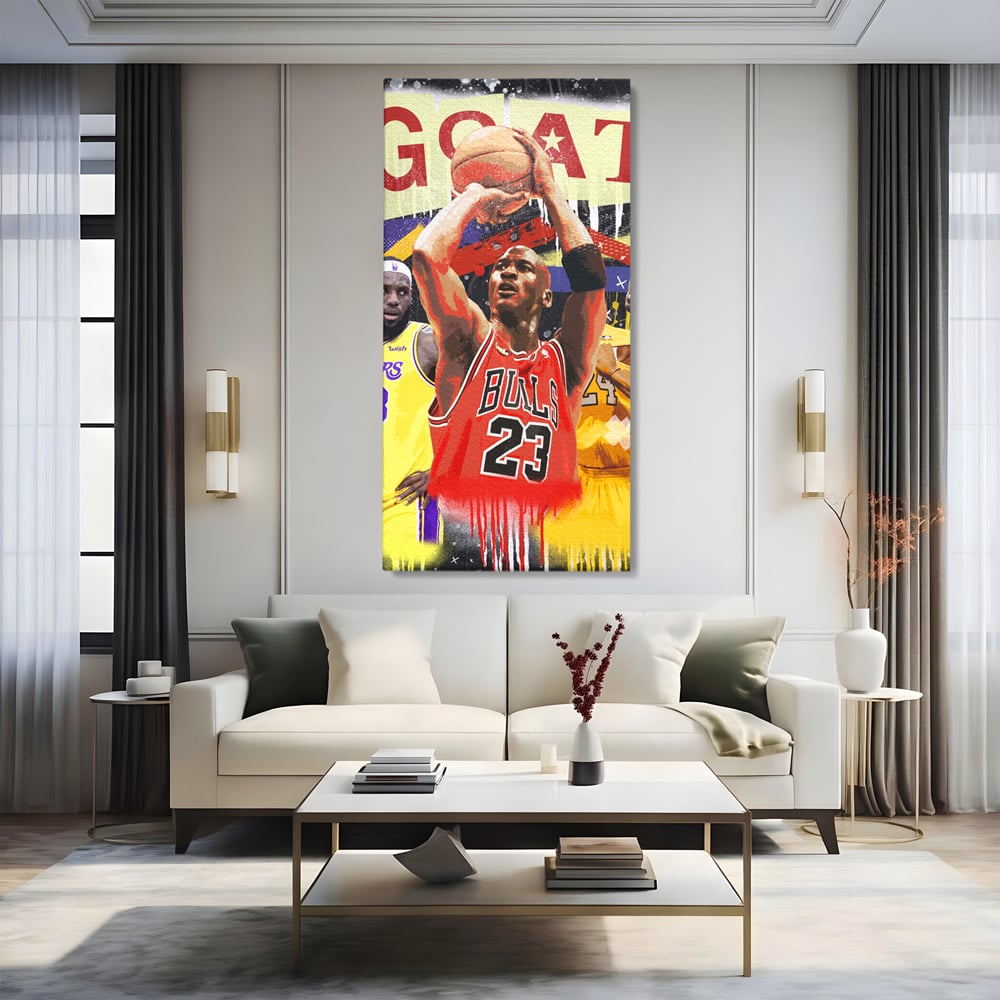 Fotoleinwand Canvas Premium LuxCanva® A1024, Michael Jordan , Dekorativ, Sport, Sport, Basketball, Champion, Lebendige Farben