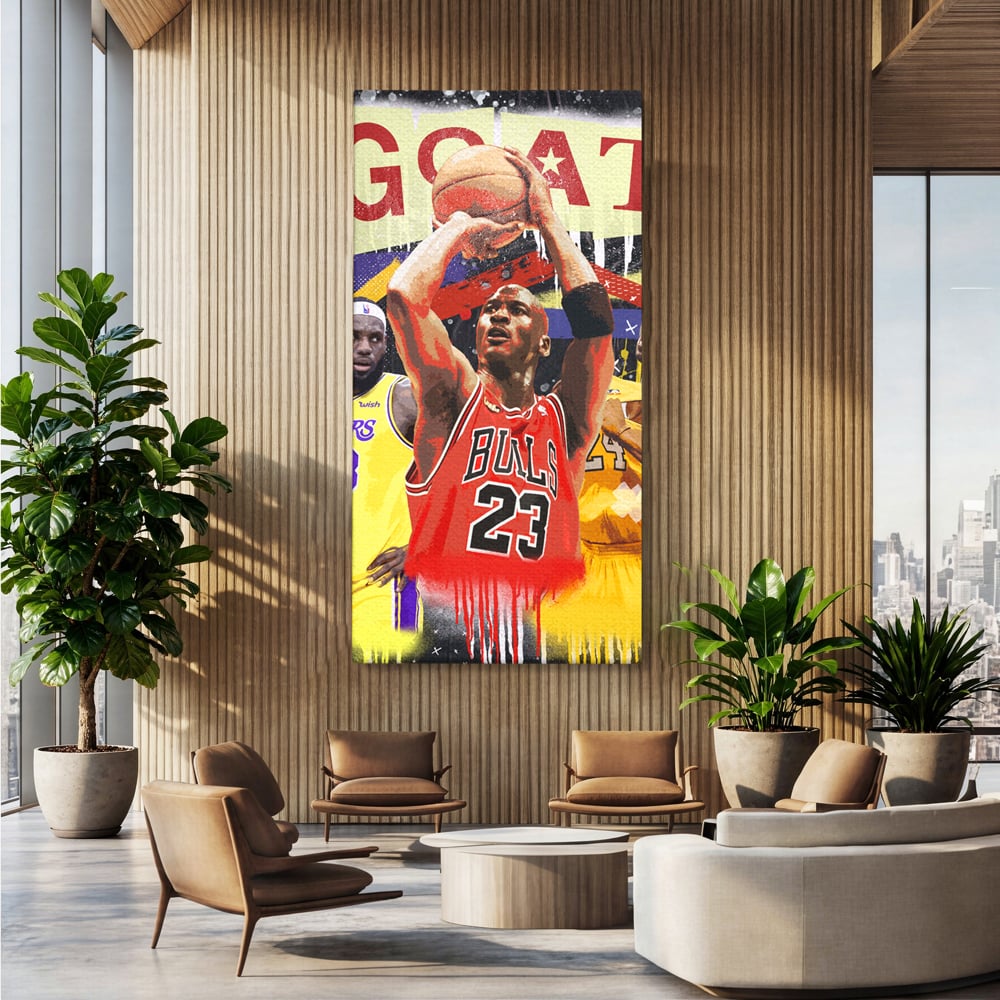 Fotoleinwand Canvas Premium LuxCanva® A1024, Michael Jordan , Dekorativ, Sport, Sport, Basketball, Champion, Lebendige Farben