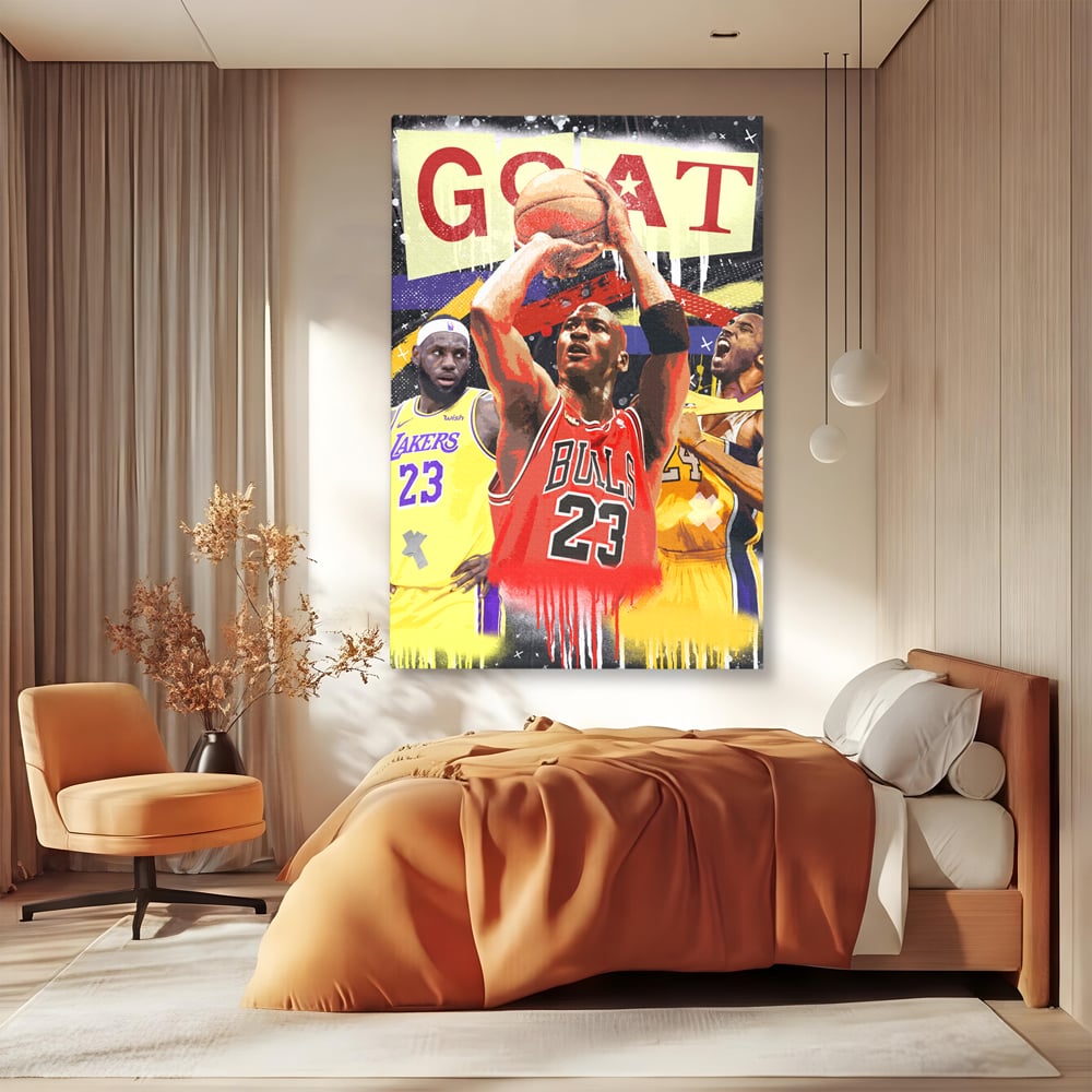 Tablou Canvas Premium LuxCanva® A1024, Michael Jordan , Decorativ, Sportiv, Baschet, Campion, Culori Vibrante