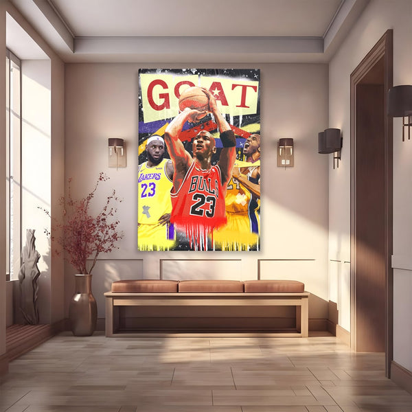 Tablou Canvas Premium LuxCanva® A1024, Michael Jordan , Decorativ, Sportiv, Baschet, Campion, Culori Vibrante