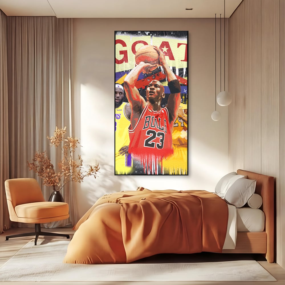 Fotoleinwand Canvas Premium LuxCanva® A1024, Michael Jordan , Dekorativ, Sport, Sport, Basketball, Champion, Lebendige Farben