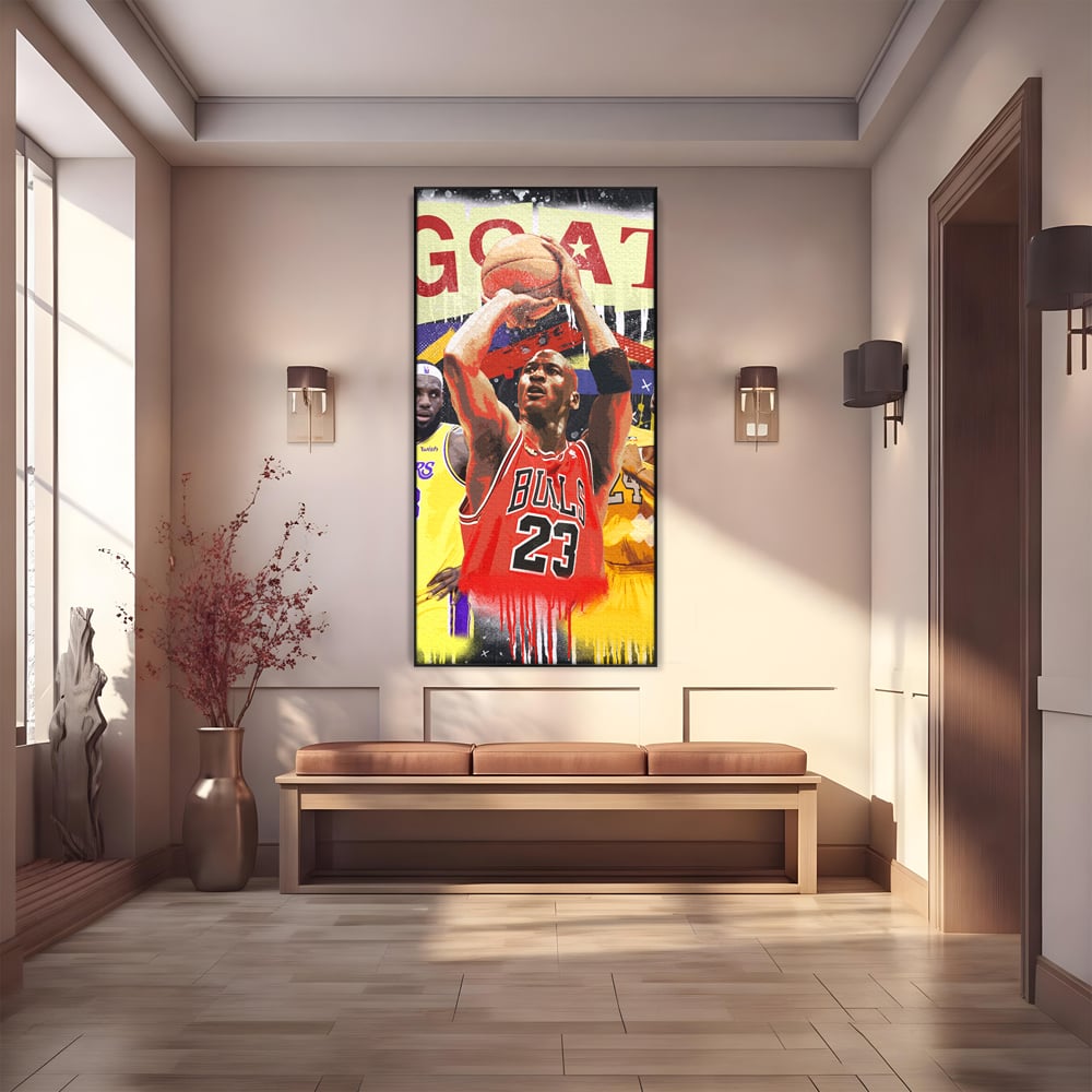 Fotoleinwand Canvas Premium LuxCanva® A1024, Michael Jordan , Dekorativ, Sport, Sport, Basketball, Champion, Lebendige Farben