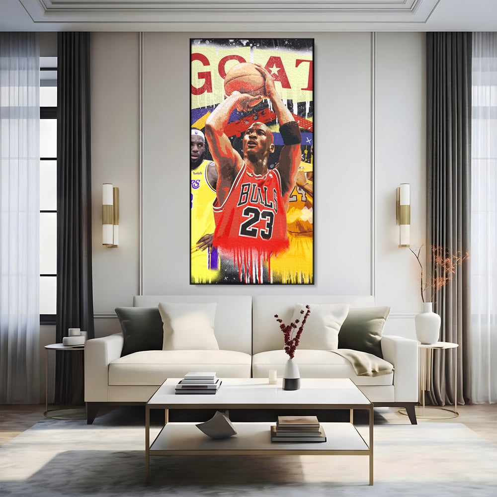 Fotoleinwand Canvas Premium LuxCanva® A1024, Michael Jordan , Dekorativ, Sport, Sport, Basketball, Champion, Lebendige Farben