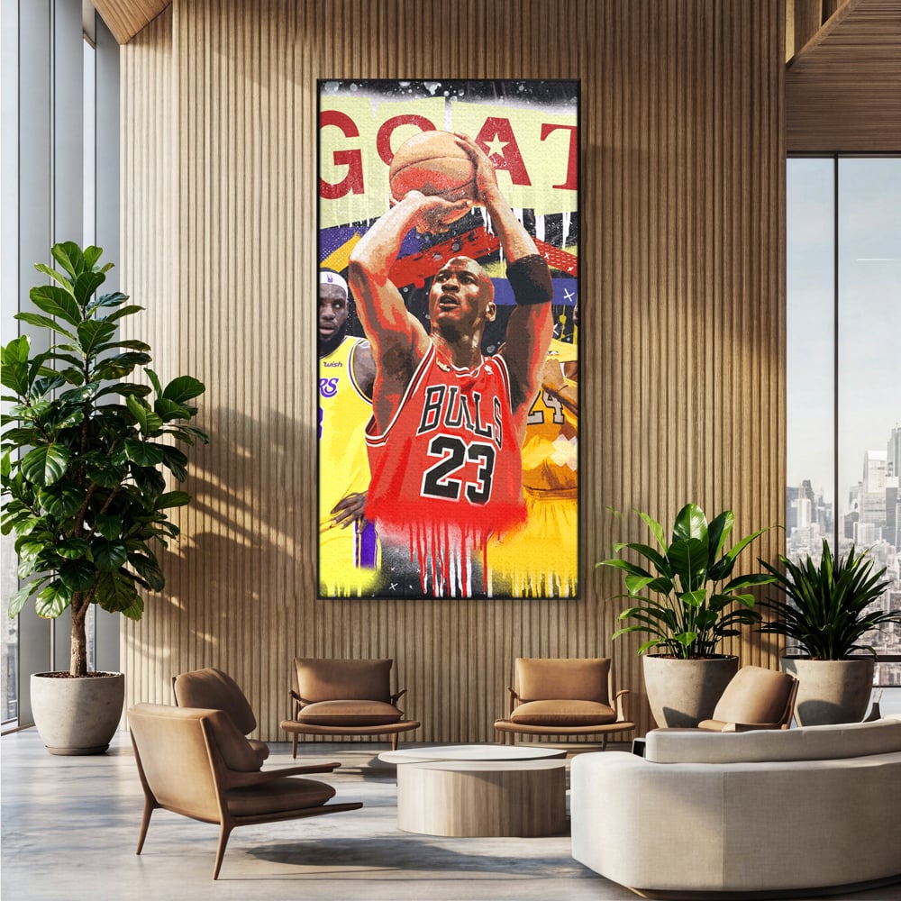 Fotoleinwand Canvas Premium LuxCanva® A1024, Michael Jordan , Dekorativ, Sport, Sport, Basketball, Champion, Lebendige Farben