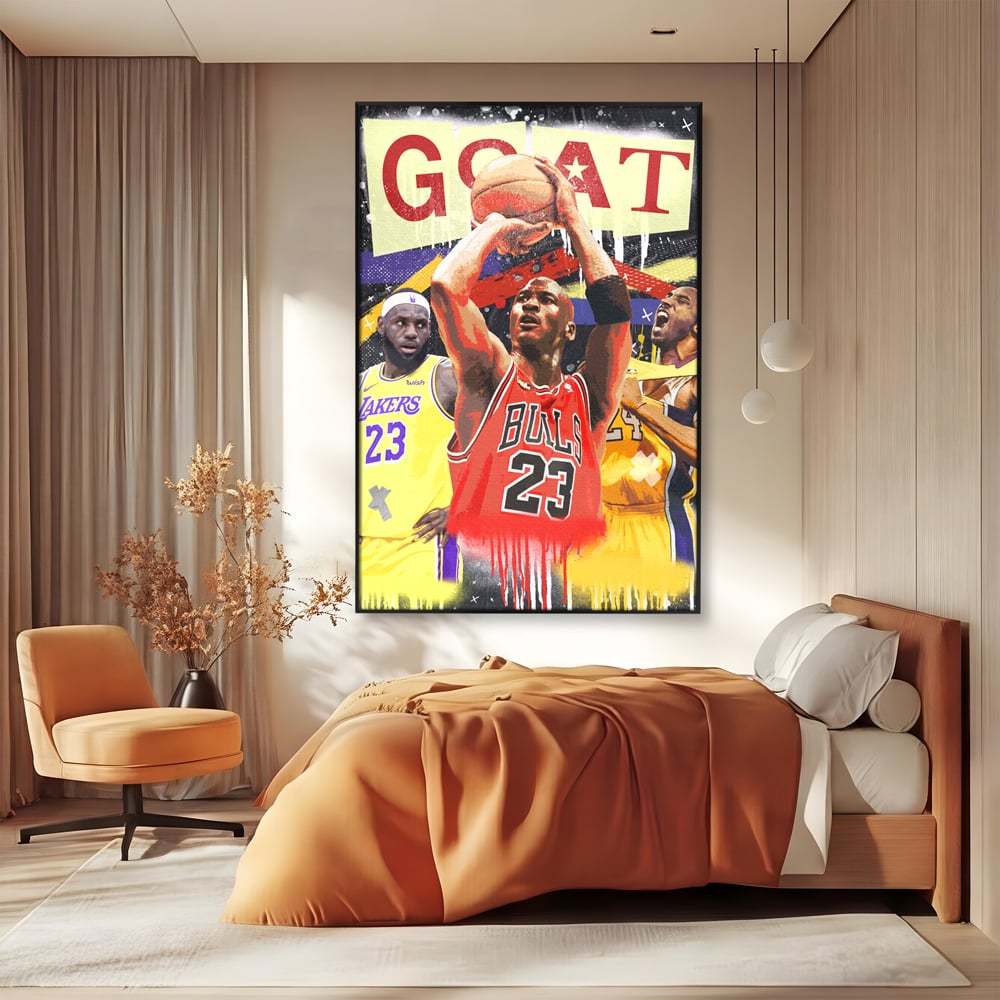 Fotoleinwand Canvas Premium LuxCanva® A1024, Michael Jordan , Dekorativ, Sport, Sport, Basketball, Champion, Lebendige Farben