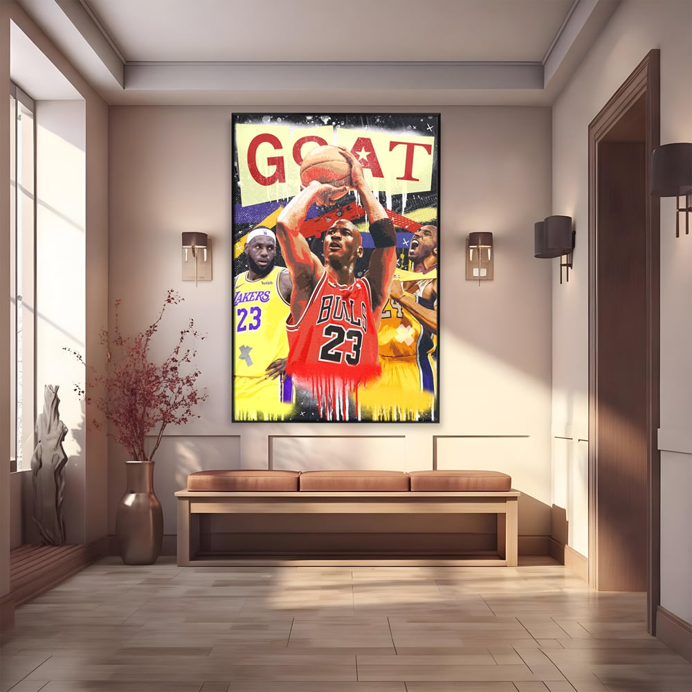 Fotoleinwand Canvas Premium LuxCanva® A1024, Michael Jordan , Dekorativ, Sport, Sport, Basketball, Champion, Lebendige Farben