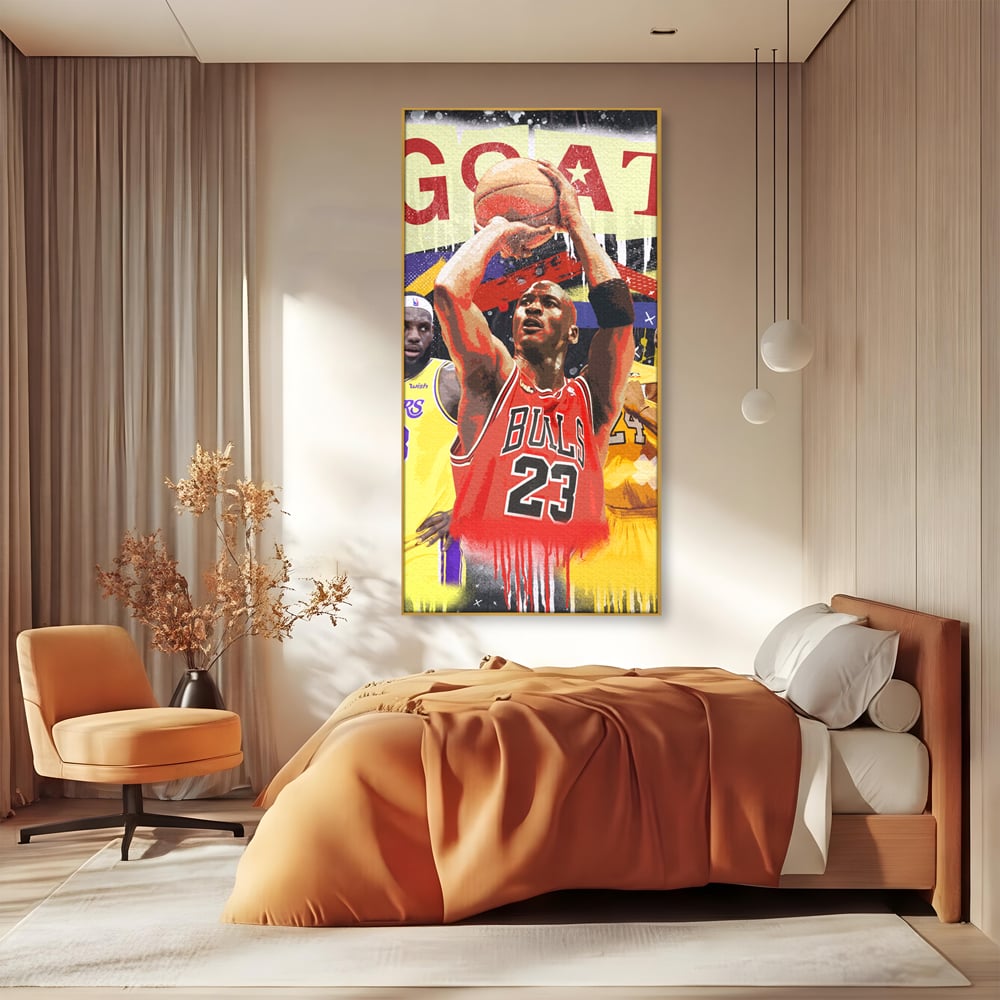 Fotoleinwand Canvas Premium LuxCanva® A1024, Michael Jordan , Dekorativ, Sport, Sport, Basketball, Champion, Lebendige Farben