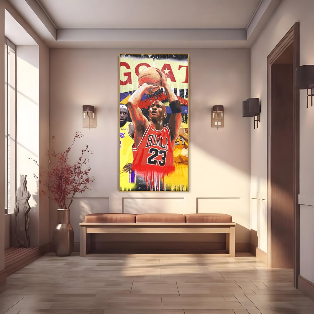 Fotoleinwand Canvas Premium LuxCanva® A1024, Michael Jordan , Dekorativ, Sport, Sport, Basketball, Champion, Lebendige Farben