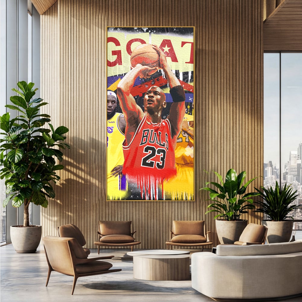 Fotoleinwand Canvas Premium LuxCanva® A1024, Michael Jordan , Dekorativ, Sport, Sport, Basketball, Champion, Lebendige Farben