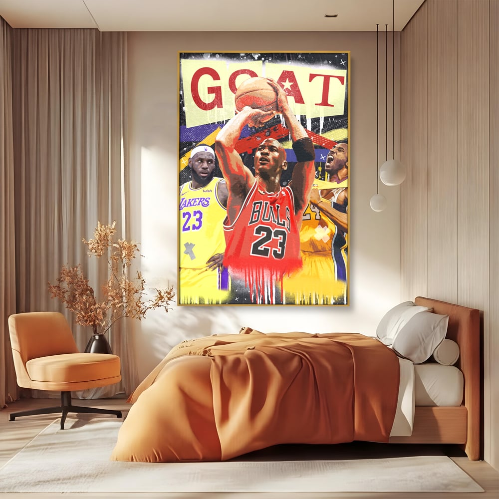 Fotoleinwand Canvas Premium LuxCanva® A1024, Michael Jordan , Dekorativ, Sport, Sport, Basketball, Champion, Lebendige Farben