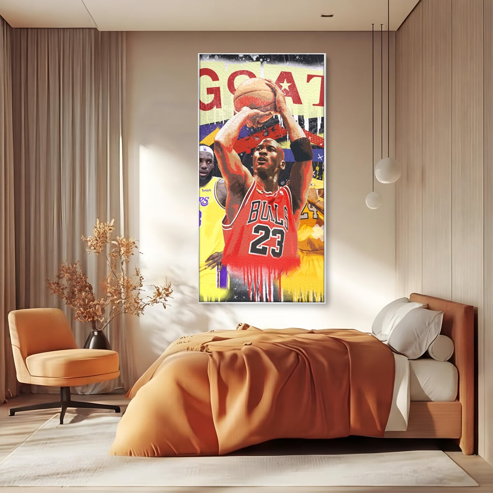 Fotoleinwand Canvas Premium LuxCanva® A1024, Michael Jordan , Dekorativ, Sport, Sport, Basketball, Champion, Lebendige Farben