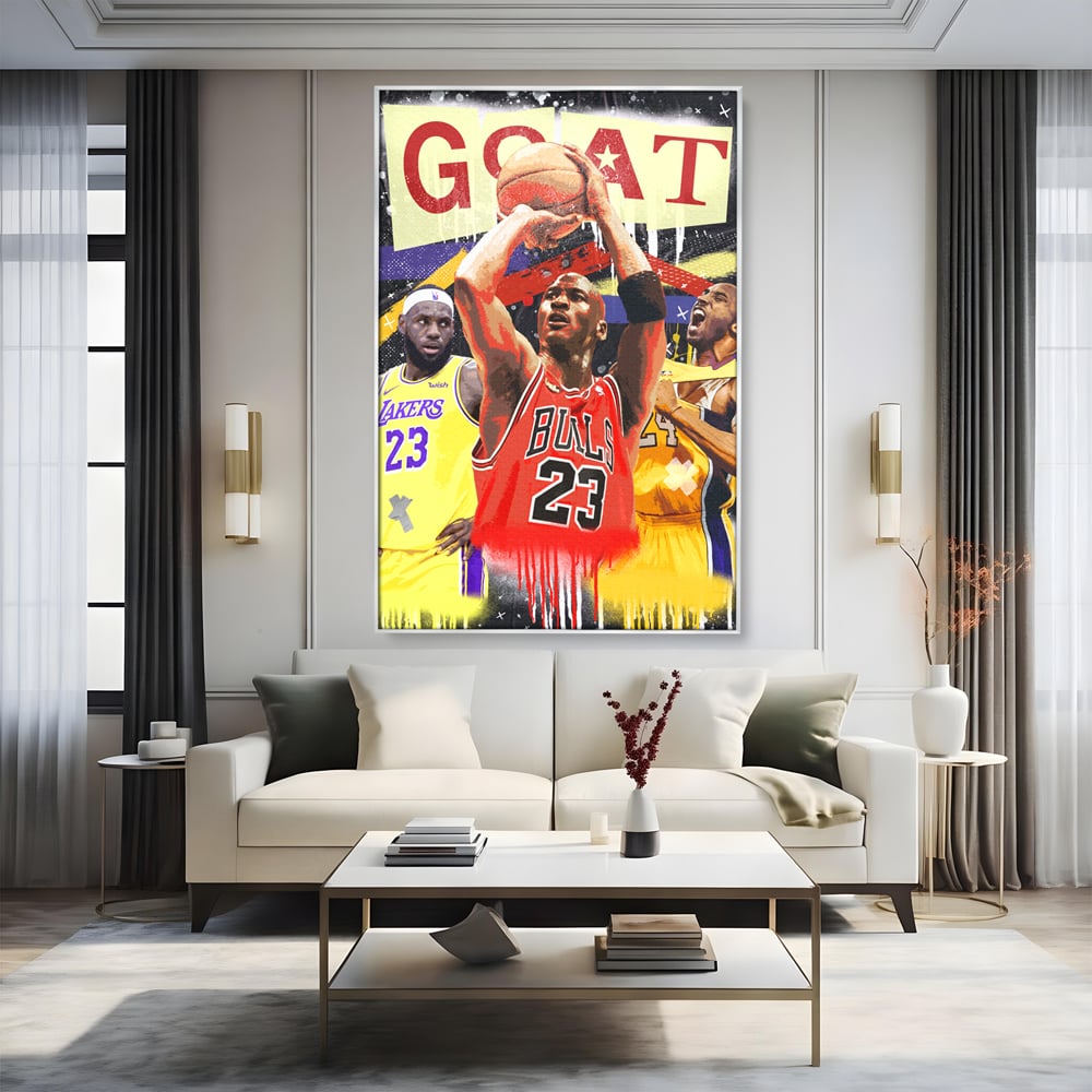Fotoleinwand Canvas Premium LuxCanva® A1024, Michael Jordan , Dekorativ, Sport, Sport, Basketball, Champion, Lebendige Farben