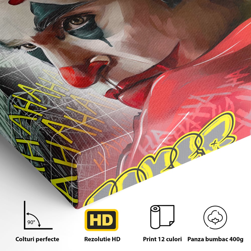 Leinwand Premium Canvas Wandbilder, LuxCanva® A1025, Joker, Dekorativ, Film, Thriller, Kräftige Farben