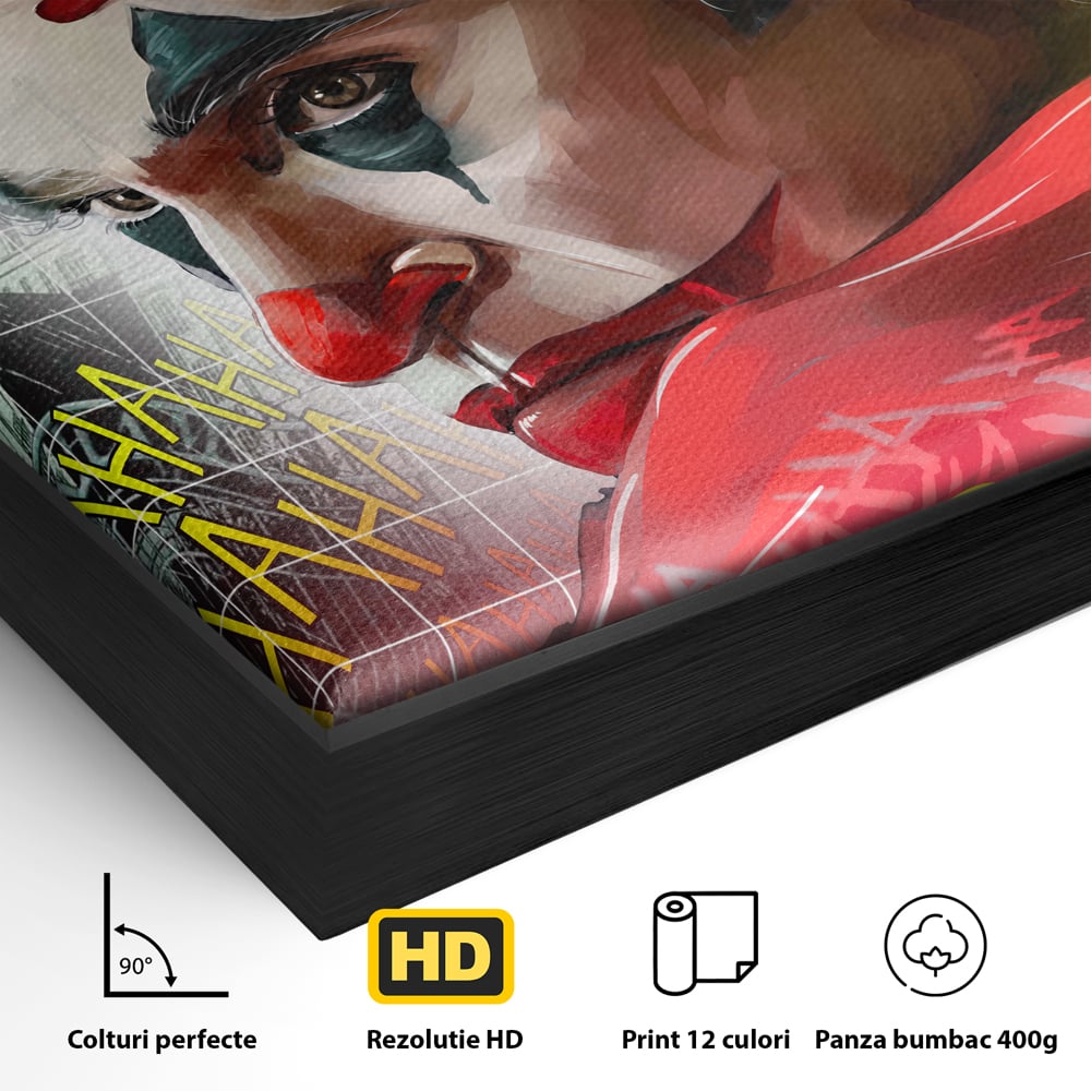 Leinwand Premium Canvas Wandbilder, LuxCanva® A1025, Joker, Dekorativ, Film, Thriller, Kräftige Farben