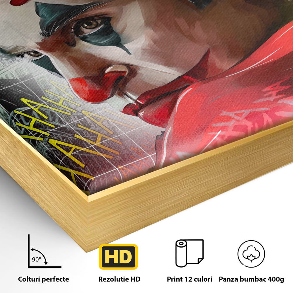 Leinwand Premium Canvas Wandbilder, LuxCanva® A1025, Joker, Dekorativ, Film, Thriller, Kräftige Farben