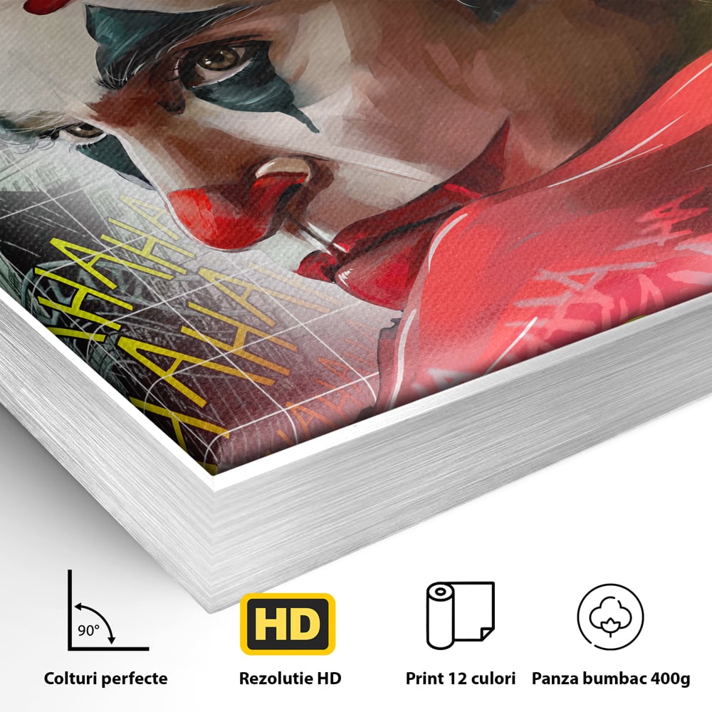 Leinwand Premium Canvas Wandbilder, LuxCanva® A1025, Joker, Dekorativ, Film, Thriller, Kräftige Farben