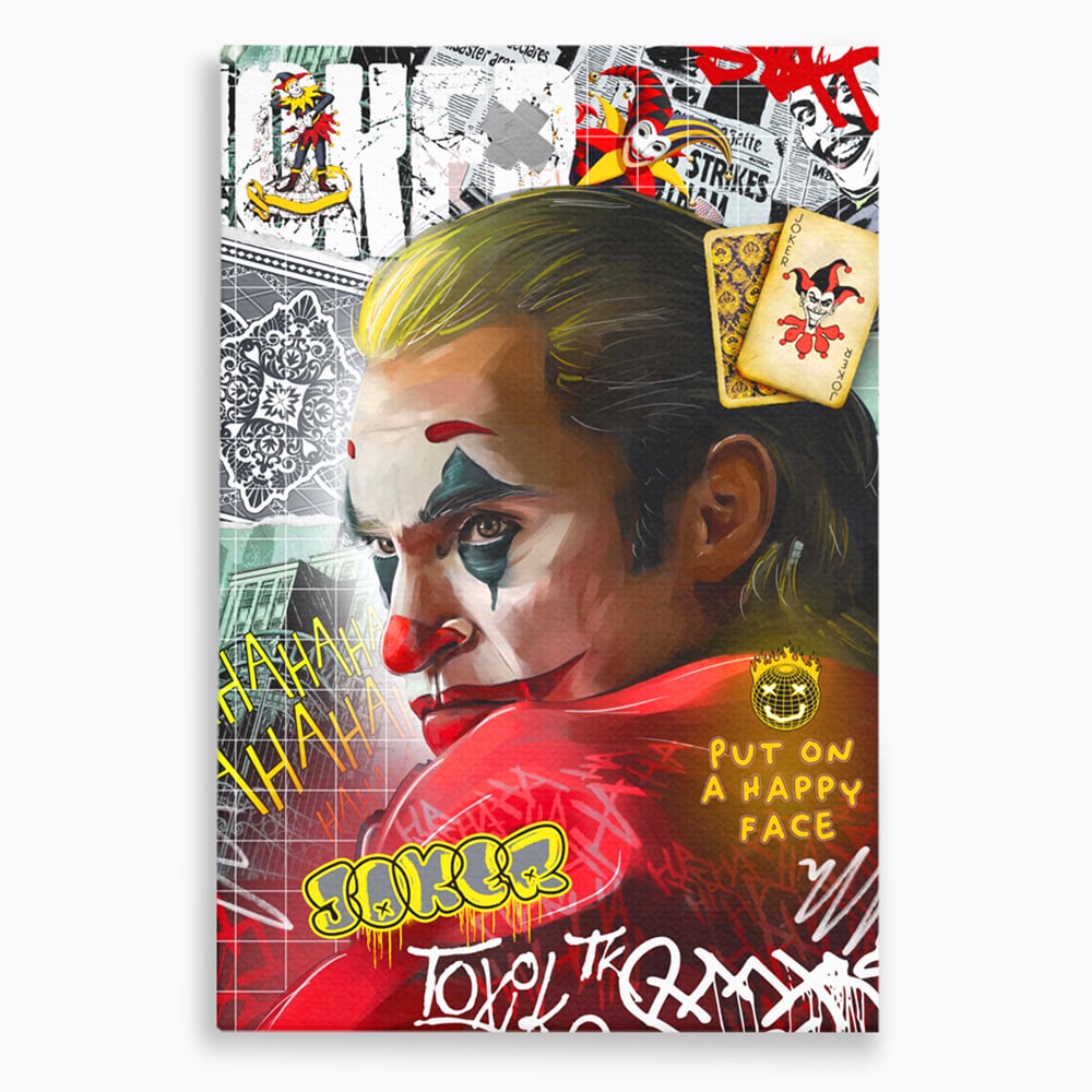 Leinwand Premium Canvas Wandbilder, LuxCanva® A1025, Joker, Dekorativ, Film, Thriller, Kräftige Farben
