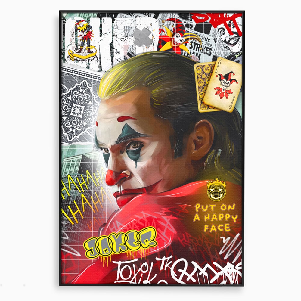 Leinwand Premium Canvas Wandbilder, LuxCanva® A1025, Joker, Dekorativ, Film, Thriller, Kräftige Farben