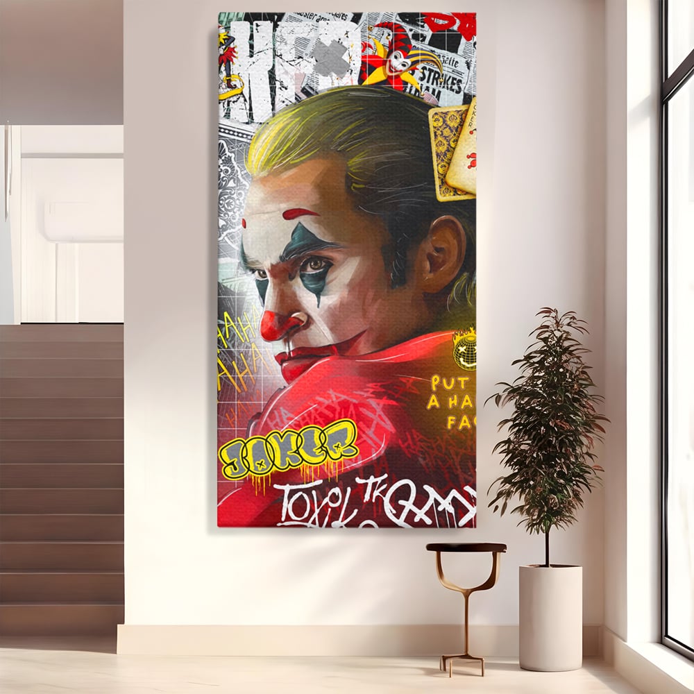 Leinwand Premium Canvas Wandbilder, LuxCanva® A1025, Joker, Dekorativ, Film, Thriller, Kräftige Farben
