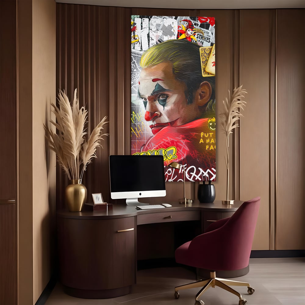 Leinwand Premium Canvas Wandbilder, LuxCanva® A1025, Joker, Dekorativ, Film, Thriller, Kräftige Farben
