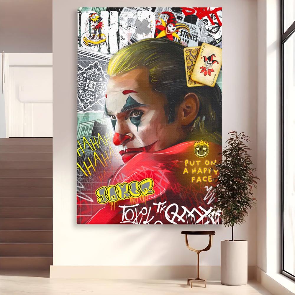 Leinwand Premium Canvas Wandbilder, LuxCanva® A1025, Joker, Dekorativ, Film, Thriller, Kräftige Farben