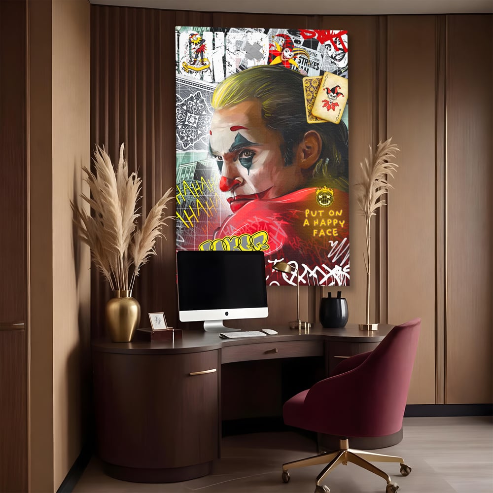 Leinwand Premium Canvas Wandbilder, LuxCanva® A1025, Joker, Dekorativ, Film, Thriller, Kräftige Farben