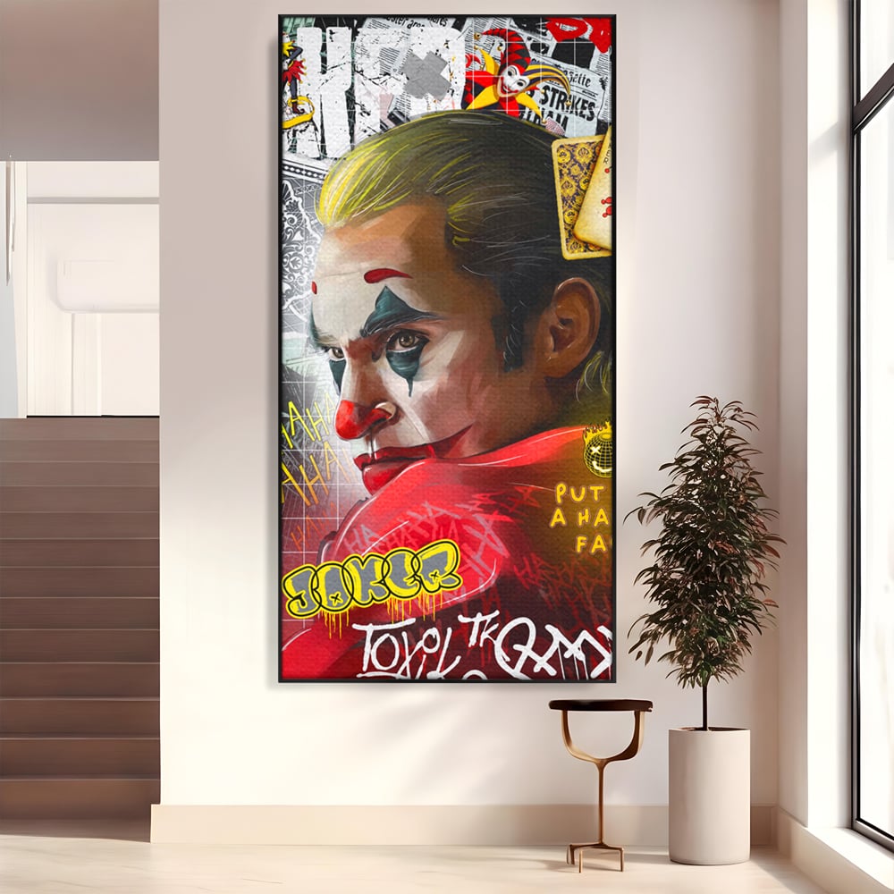 Leinwand Premium Canvas Wandbilder, LuxCanva® A1025, Joker, Dekorativ, Film, Thriller, Kräftige Farben