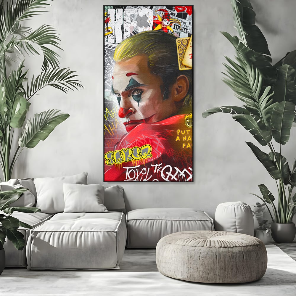 Leinwand Premium Canvas Wandbilder, LuxCanva® A1025, Joker, Dekorativ, Film, Thriller, Kräftige Farben