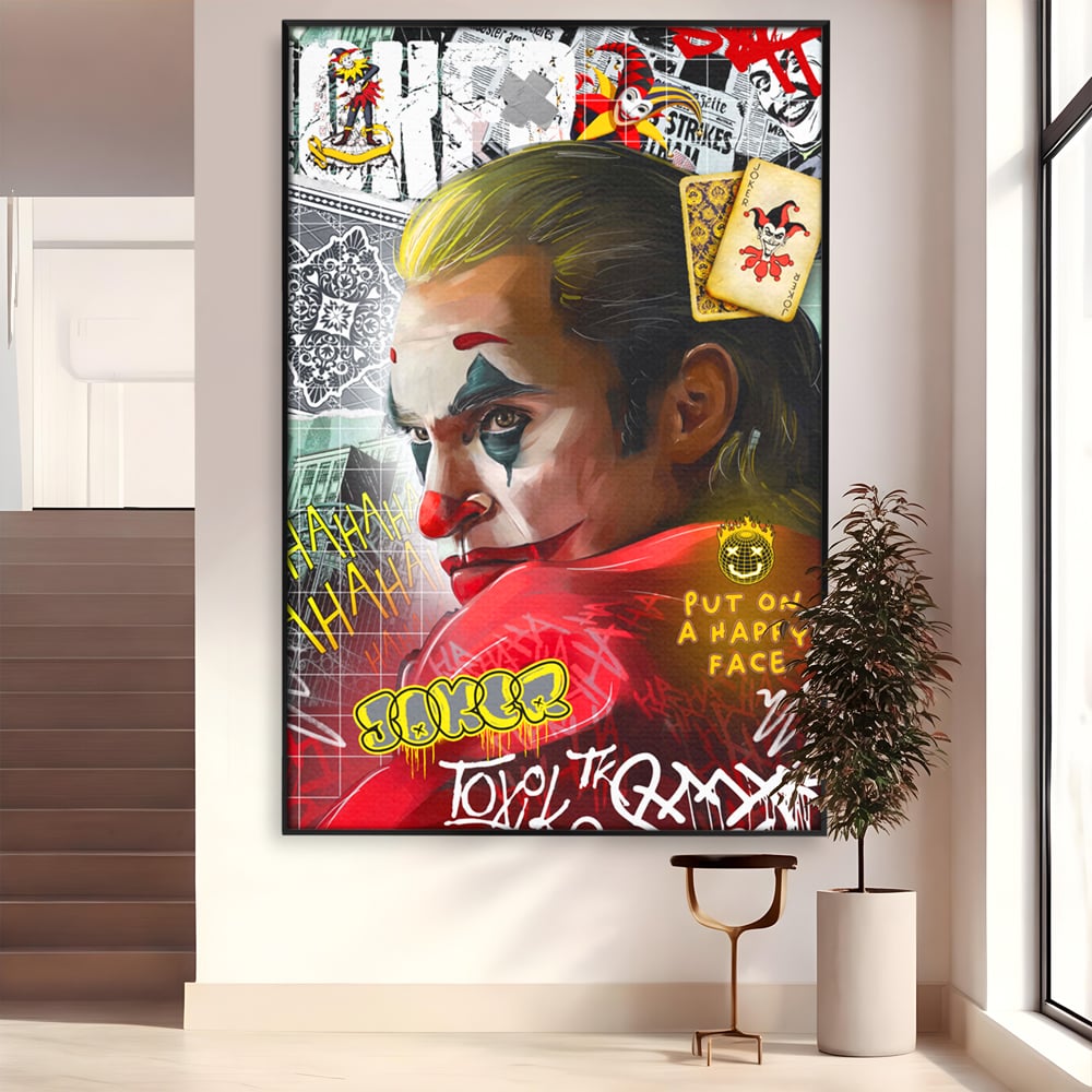 Leinwand Premium Canvas Wandbilder, LuxCanva® A1025, Joker, Dekorativ, Film, Thriller, Kräftige Farben