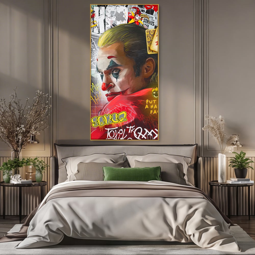 Leinwand Premium Canvas Wandbilder, LuxCanva® A1025, Joker, Dekorativ, Film, Thriller, Kräftige Farben