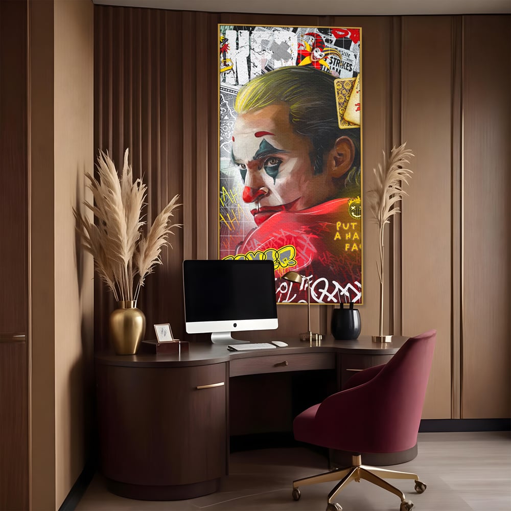 Leinwand Premium Canvas Wandbilder, LuxCanva® A1025, Joker, Dekorativ, Film, Thriller, Kräftige Farben