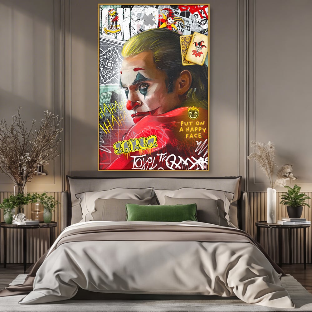 Leinwand Premium Canvas Wandbilder, LuxCanva® A1025, Joker, Dekorativ, Film, Thriller, Kräftige Farben