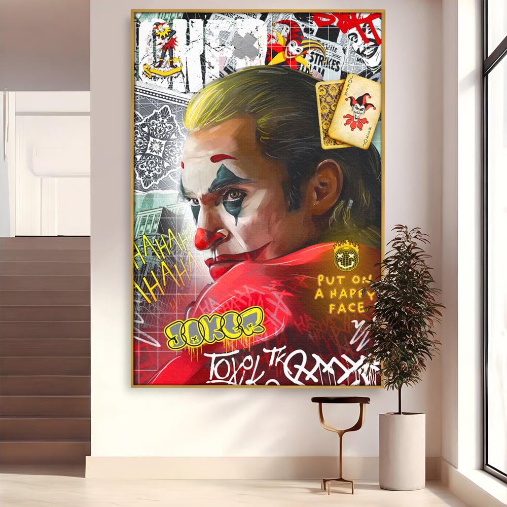 Leinwand Premium Canvas Wandbilder, LuxCanva® A1025, Joker, Dekorativ, Film, Thriller, Kräftige Farben