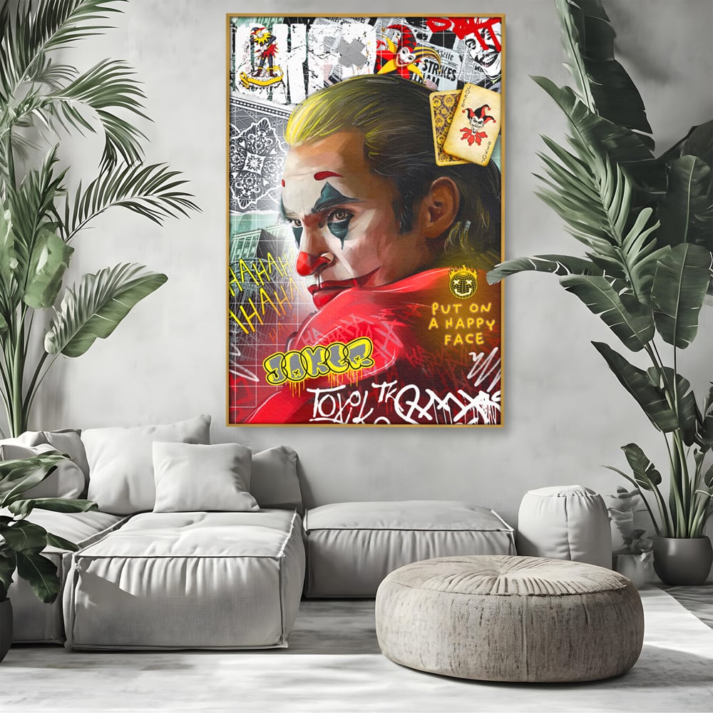 Leinwand Premium Canvas Wandbilder, LuxCanva® A1025, Joker, Dekorativ, Film, Thriller, Kräftige Farben