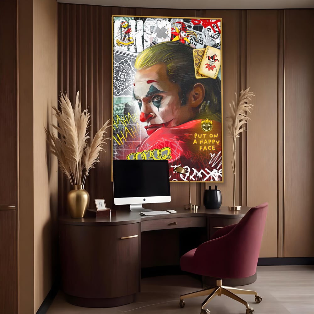 Leinwand Premium Canvas Wandbilder, LuxCanva® A1025, Joker, Dekorativ, Film, Thriller, Kräftige Farben