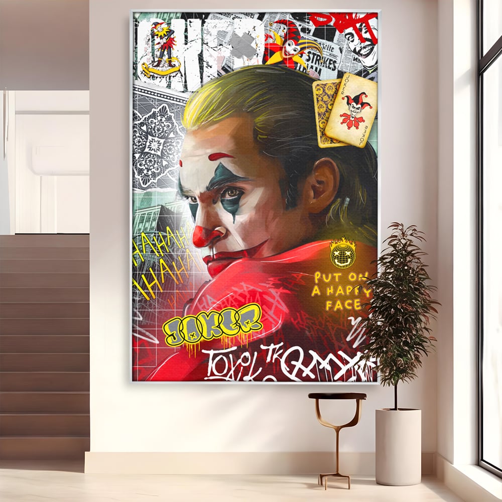 Leinwand Premium Canvas Wandbilder, LuxCanva® A1025, Joker, Dekorativ, Film, Thriller, Kräftige Farben