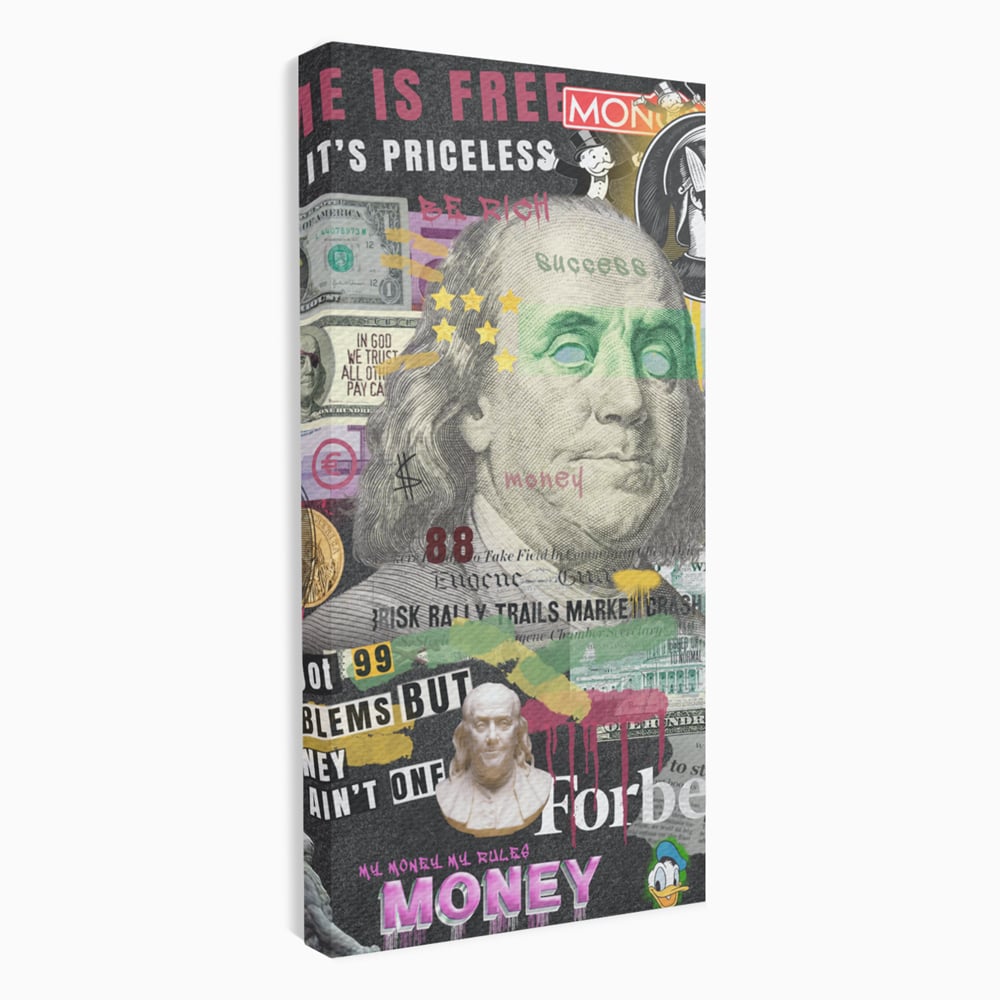 Tablou Canvas Premium LuxCanva® A1026, Benjamin Franklin , Decorativ, Politician, Motivational, Culori Vibrante