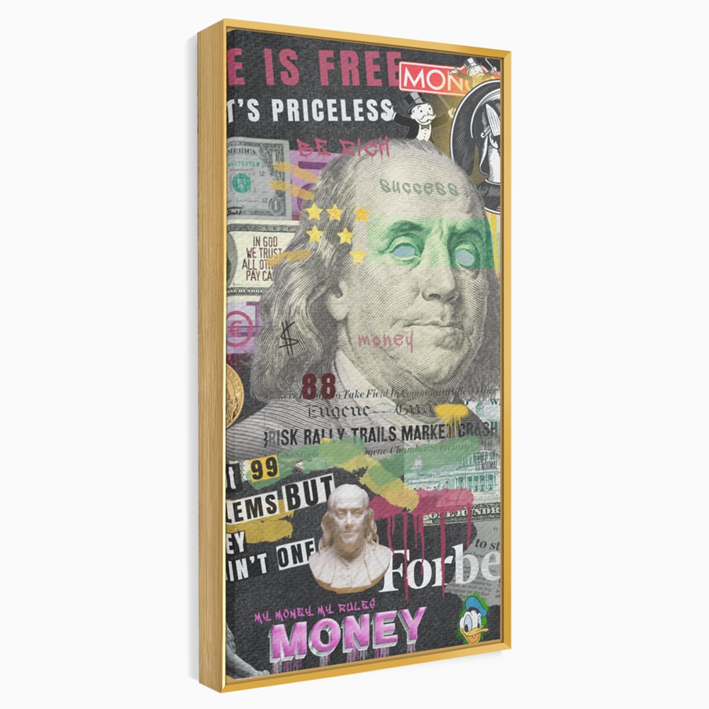 Tablou Canvas Premium LuxCanva® A1026, Benjamin Franklin , Decorativ, Politician, Motivational, Culori Vibrante