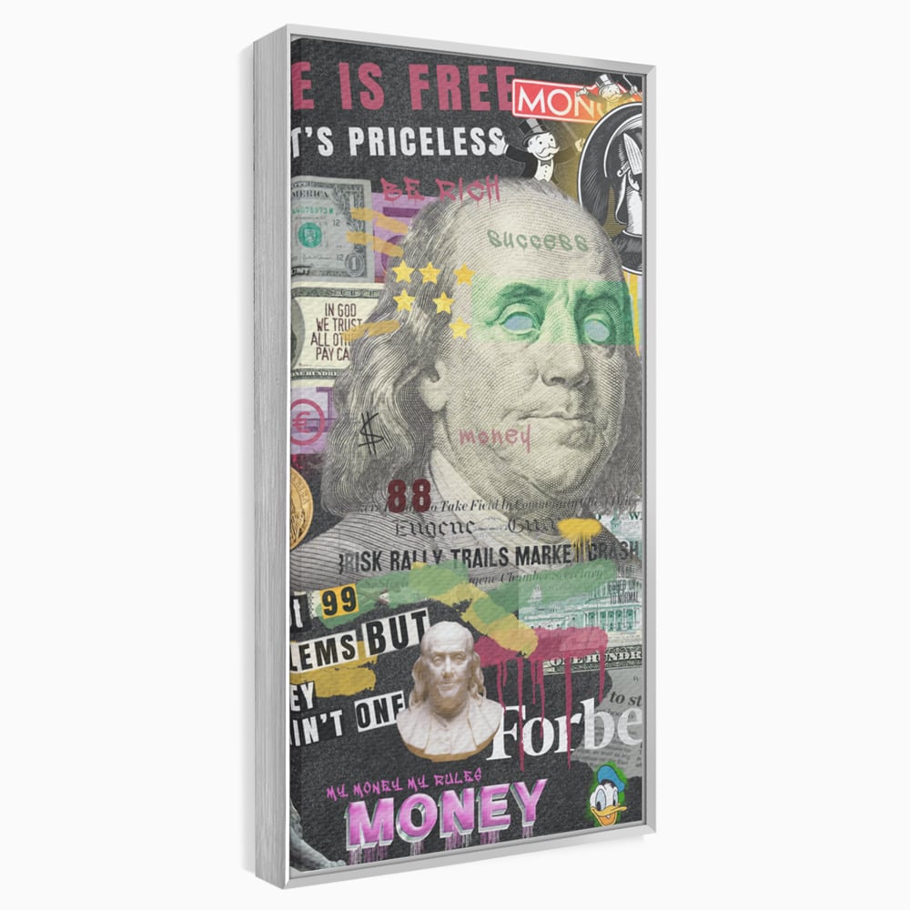 Tablou Canvas Premium LuxCanva® A1026, Benjamin Franklin , Decorativ, Politician, Motivational, Culori Vibrante