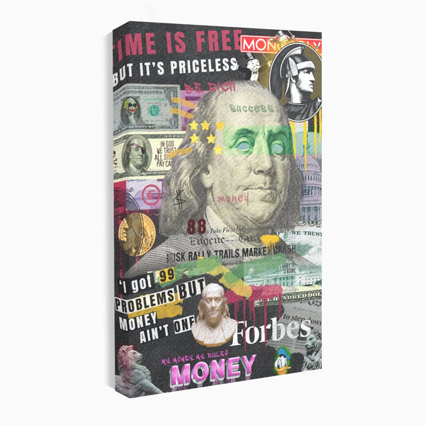 Tablou Canvas Premium LuxCanva® A1026, Benjamin Franklin , Decorativ, Politician, Motivational, Culori Vibrante