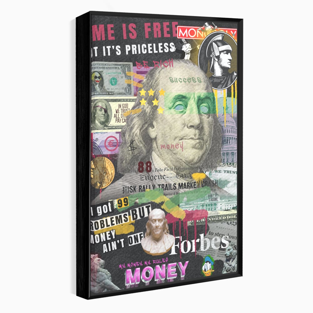 Tablou Canvas Premium LuxCanva® A1026, Benjamin Franklin , Decorativ, Politician, Motivational, Culori Vibrante