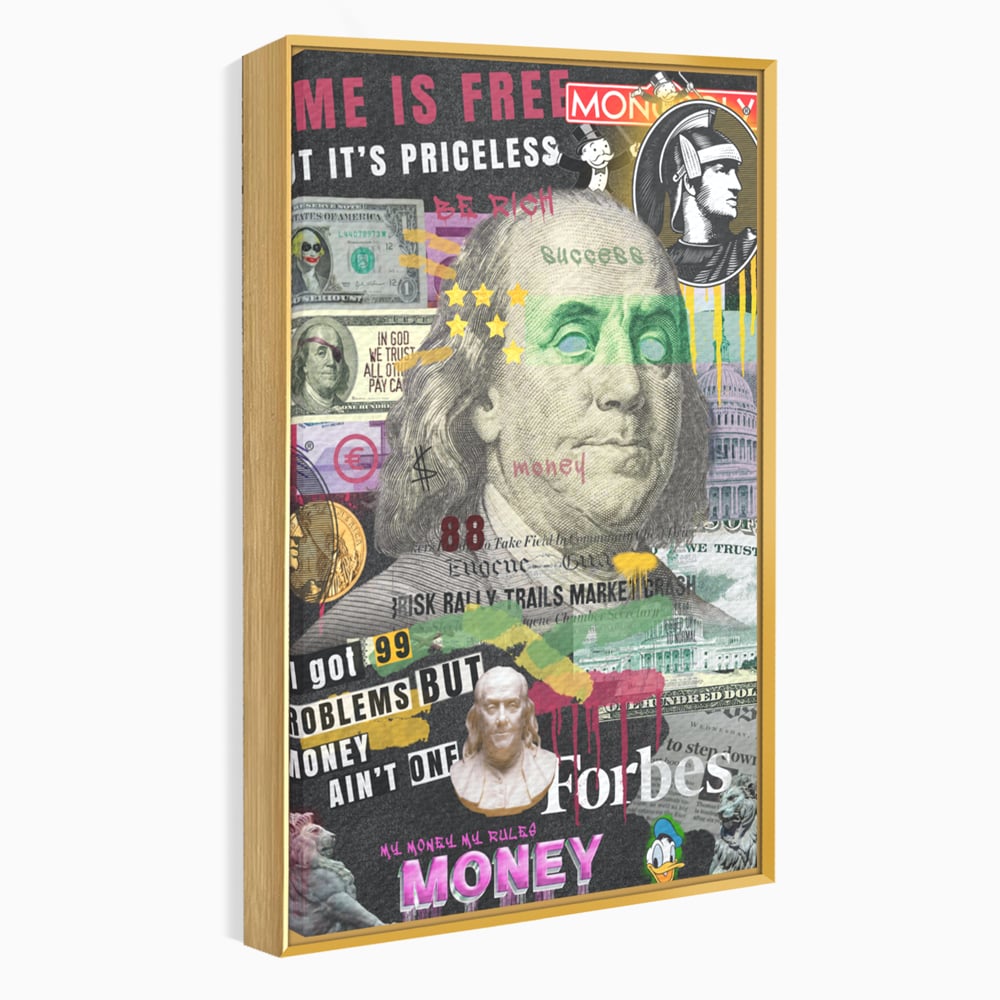 Tablou Canvas Premium LuxCanva® A1026, Benjamin Franklin , Decorativ, Politician, Motivational, Culori Vibrante