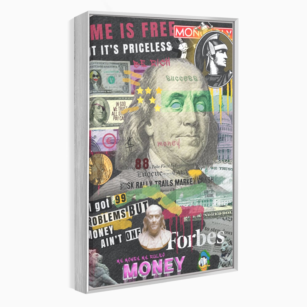 Tablou Canvas Premium LuxCanva® A1026, Benjamin Franklin , Decorativ, Politician, Motivational, Culori Vibrante