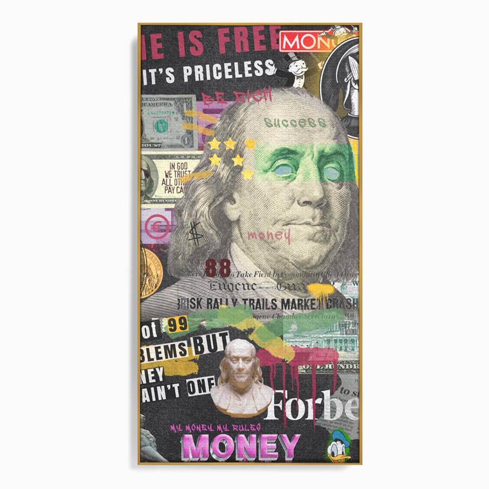 Tablou Canvas Premium LuxCanva® A1026, Benjamin Franklin , Decorativ, Politician, Motivational, Culori Vibrante