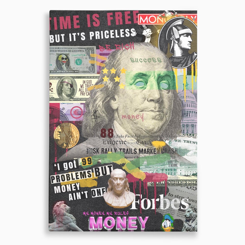 Tablou Canvas Premium LuxCanva® A1026, Benjamin Franklin , Decorativ, Politician, Motivational, Culori Vibrante