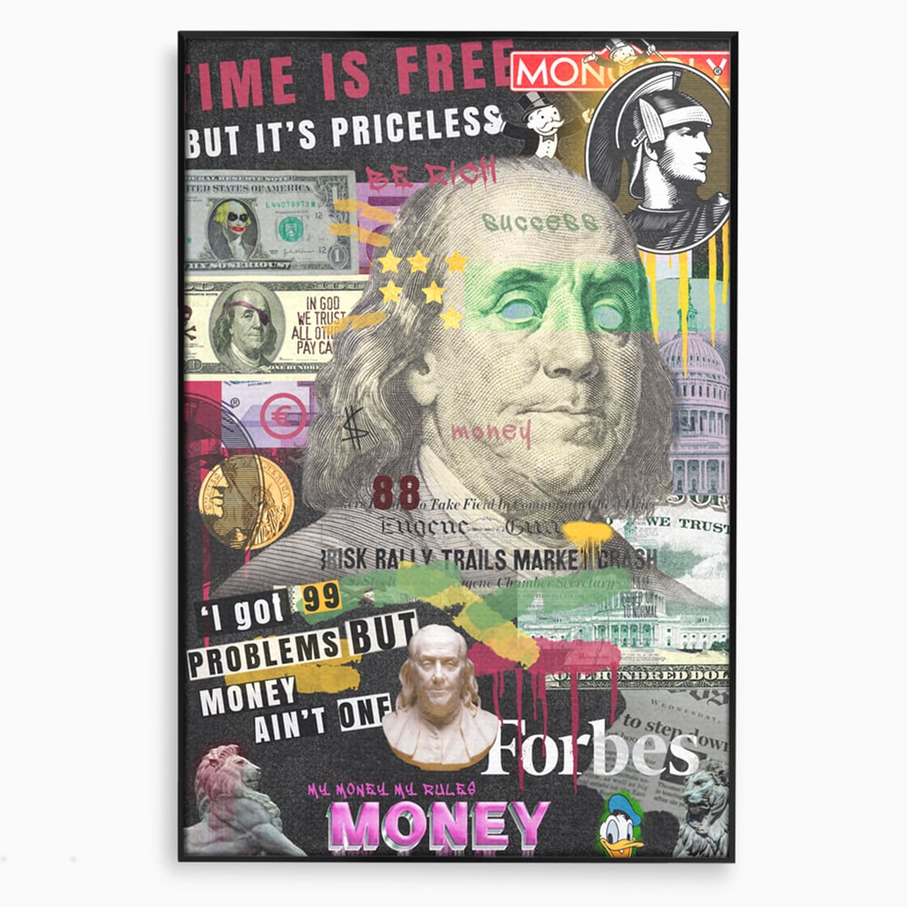 Tablou Canvas Premium LuxCanva® A1026, Benjamin Franklin , Decorativ, Politician, Motivational, Culori Vibrante