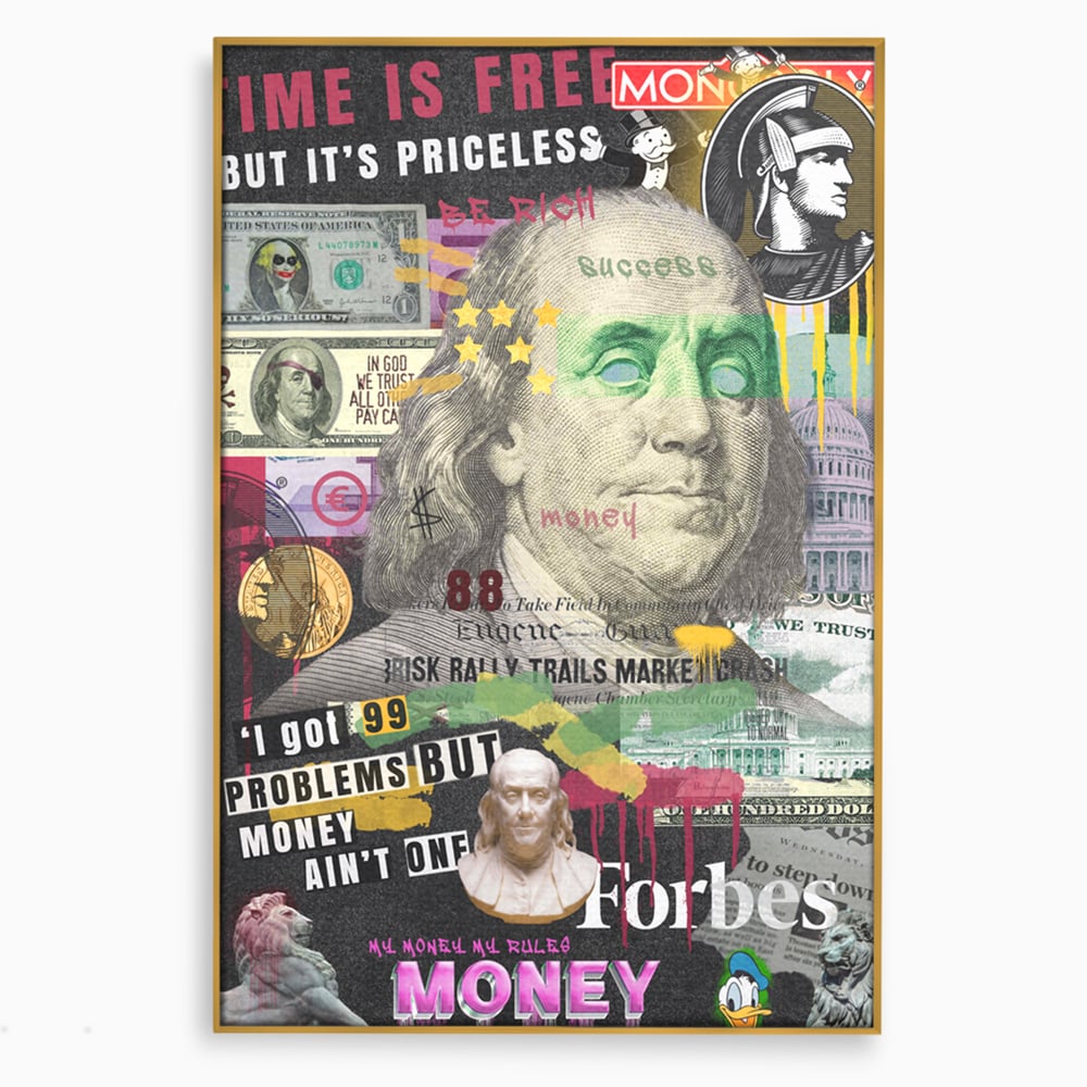 Tablou Canvas Premium LuxCanva® A1026, Benjamin Franklin , Decorativ, Politician, Motivational, Culori Vibrante