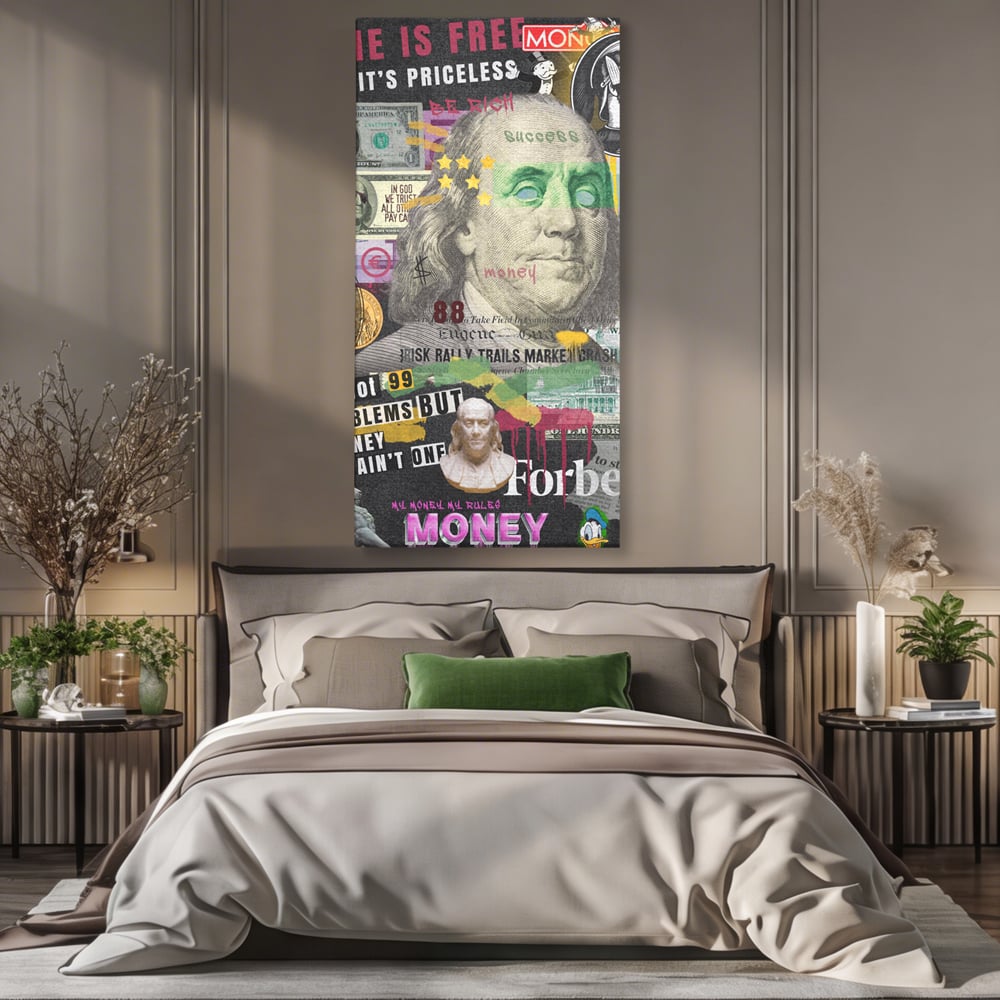 Tablou Canvas Premium LuxCanva® A1026, Benjamin Franklin , Decorativ, Politician, Motivational, Culori Vibrante