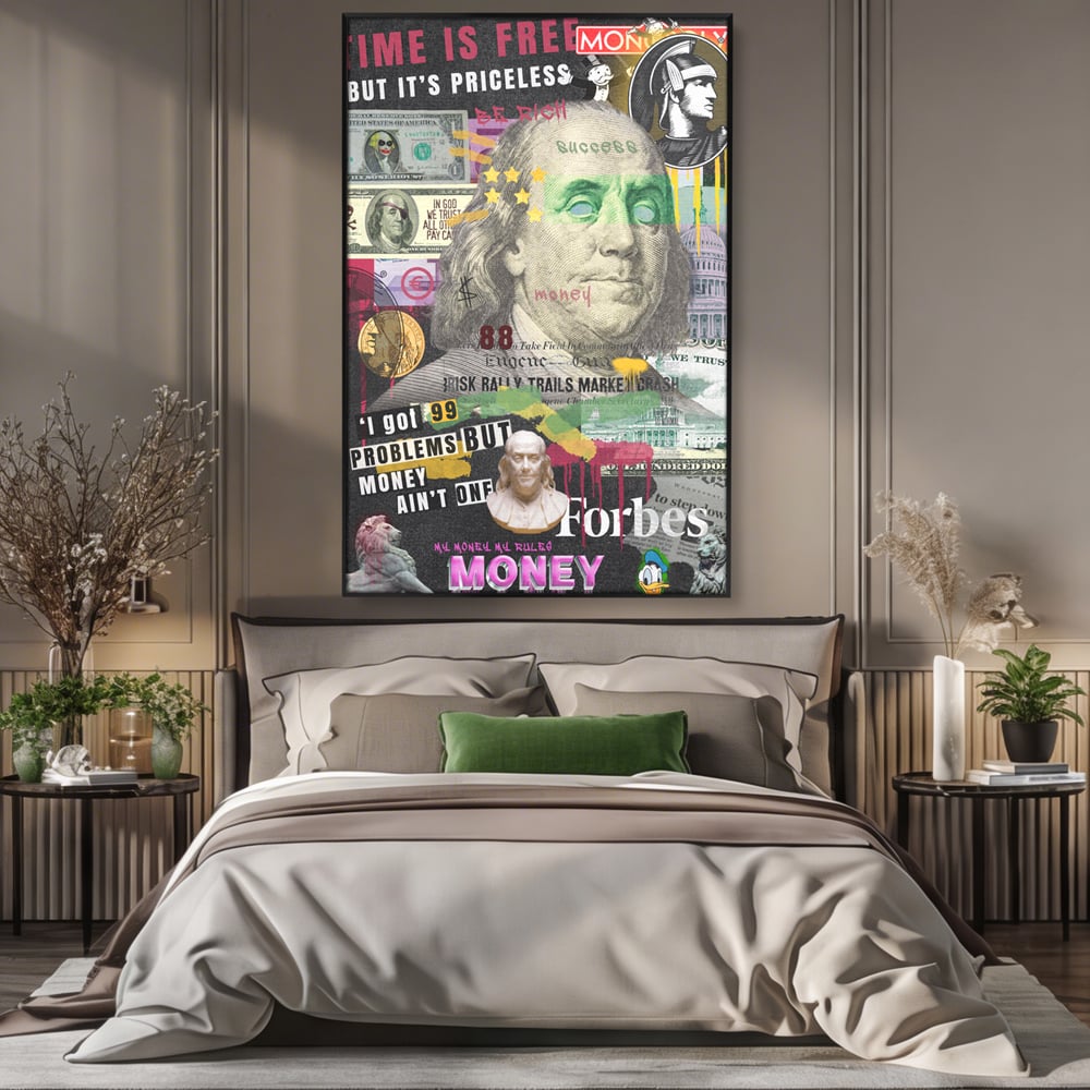 Tablou Canvas Premium LuxCanva® A1026, Benjamin Franklin , Decorativ, Politician, Motivational, Culori Vibrante